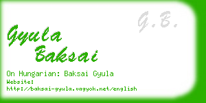 gyula baksai business card